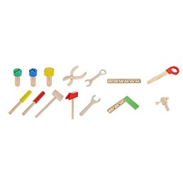 Montessori drevený kufrík s náradím pre malého montéra "Wooden tool box" - Náhľad