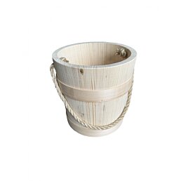 Drevené vedro s rúčkou lana, sauna, záhrada, studňa, kvetináč 22 x 23 cm, 6L