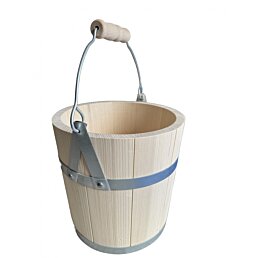 Drevené vedro s rúčkou veľké, sauna, záhrada, studňa, kvetináč, 27 x 28 cm, 12L - Náhľad