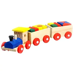 Drevený vláčik s kockami na ťahanie