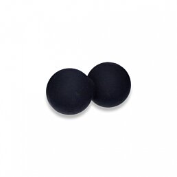Dvojitá masážna silikónová loptička DuoBall, priemer 6,5cm, čierna