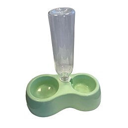 Dvojitá miska pre psa s dávkovačom na vodu nerez