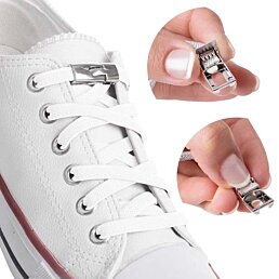 Elastické šnúrky bez viazania s kovovou sponou