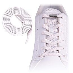 Elastické šnúrky do topánok bez viazania s kovovou sponou, Laces, biela