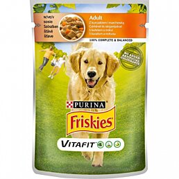 Friskies Adult Dog s kuraťom a mrkvou v šťave 1 x 85 g