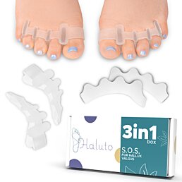 Gélový oddeľovač prstov na nohách pre hallux valgus sada 6ks
