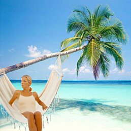 Dvojmiestna závesná záhradná hojdacia sieť so stĺpikmi, hamak, 200x270x150 cm - Náhľad