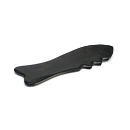 Prírodný roh masážny kameň Gua Sha v tvare ryby, 14 x 4,5 cm