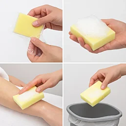 Jemná hubka nasýtená penou na umývanie tela – pre citlivú pokožku - Náhľad