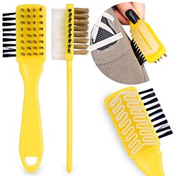 Kefa na obuv zo semišovej kože tri typy štetín na semišové topánky