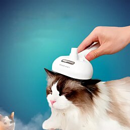 Parná elektrická kefa na srsť pre psy a mačky s rúčkou s nerezovými štetinami JY-09 - Náhľad