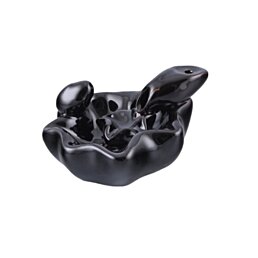 Keramický stojan na Backflow vonné kužele Bambus a Lotos, čierny