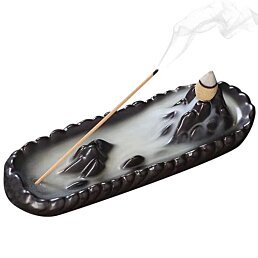 Keramický stojan na Backflow vonné kužele Hora, hnedý - Náhľad