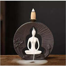 Keramický stojan na Backflow vonné kužele Jóginka, 11cm - Náhľad