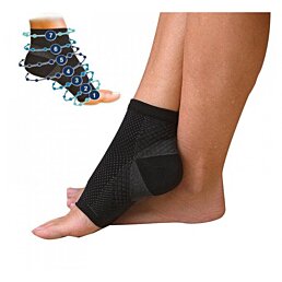 Kompresné ponožky na členok s otvorenou špičkou, čierne