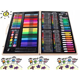 Kreatívna sada v drevenom kufríku pre malého maliara, 180 ks - Náhľad