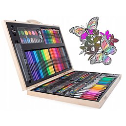 Kreatívna sada v drevenom kufríku pre malého maliara, 180 ks