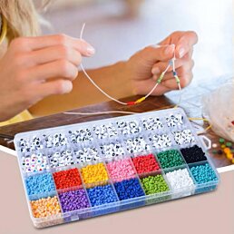 Kreatívna súprava korálikov pre deti - 12 000 kusov s puzdrom a doplnkami, 38 mm - Náhľad