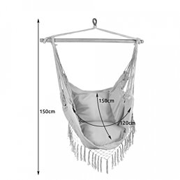 Hamakové závesné hojdacie brazílske kreslo s poduškami, 130x97 cm - Náhľad