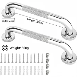 Bezpečnostné nerezové madlá k vani, sprche a dverám – 2 ks