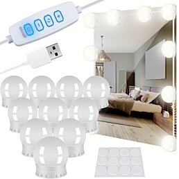 LED svetlá na zrkadlo s USB, Mirror Lights 10 ks - Náhľad
