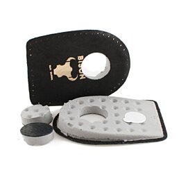 Podpätky na ostrohy kožené latex, čierna