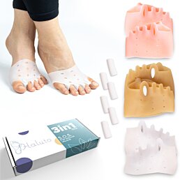 Oddeľovače prstov silikónové bandáže na halluxy s klinom, sada 12ks
