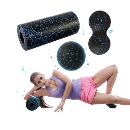 Masážny set EPP – roller, tvrdá loptička a duoball na uvoľnenie svalov - 3 v 1
