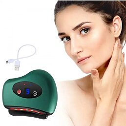 Elektrický bezdrôtový masážny prístroj so vstavanou batériou na tvár a telo, Gua Sha - Náhľad