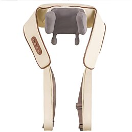 Elektrický masážny Shiatsu šál na krk a ramená – Hrejivá masáž pre uvoľnenie tela, bežová