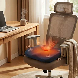 Vyhrievaný masážny podsedák s vibráciami a vetracím otvorom