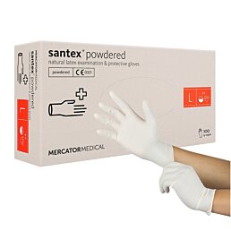 Jednorazové latexové rukavice Santex s púdrom - 100ks