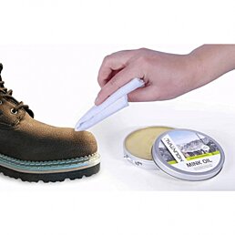 Neutrálny impregnačný olejový krém turistických topánok a doplnkov, Mink Oil, 100ml - Náhľad