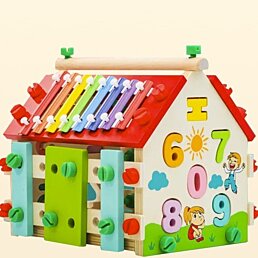 Multifunkčný drevený edukačný domček pre deti House Wood - Náhľad