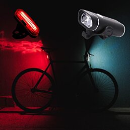Nabíjateľné led svetlo na bicykel USB predné + zadné - Náhľad
