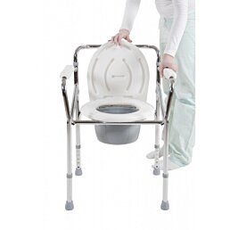 Nepojazdné toaletné WC kreslo s nastaviteľnou výškou FS-894, 43 - 53 cm - Náhľad