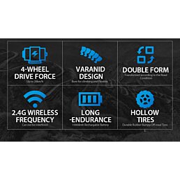 Obojstranné RC auto 47 cm modré - Náhľad