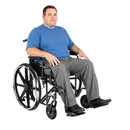 Zosilnený oceľový invalidný vozík BIG-TIM s nosnosťou 225 kg - Náhľad