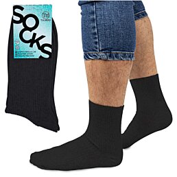 Pánske bezšvové bavlnené ponožky vrúbkové, Tulmero Socks, EU (44-46), čierne