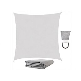 Záhradná slnečná clona/tieniaca plachta štvorec šedá, 4 x 3 m