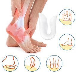 Silikónové podložky pod päty proti plochým nohám na pätovú ostrohu - Náhľad