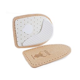 Podpätky na ostrohy kožené latex, telová - Náhľad