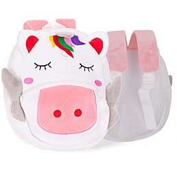 FunPlay FP-7278 Predškolský batoh 24x7,5x18,5 cm, 3 L, plyšový, ružovo-biely