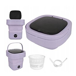 Prenosná mini cestovná skladacia práčka na oblečenie a bielizeň 11l, fialová