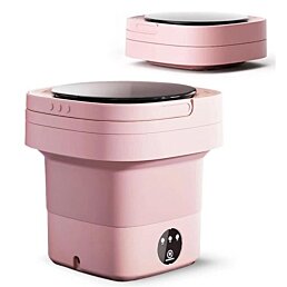 Prenosná mini cestovná skladacia práčka na oblečenie a bielizeň 11l, ružová