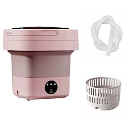 Prenosná mini cestovná skladacia práčka na oblečenie a bielizeň 11l, ružová - Náhľad