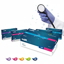 Nitrilové vyšetrovacie rukavice easyCARE bez púdru, modré – 100 ks, veľ. XS - XL