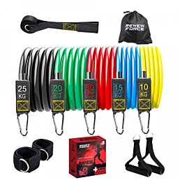 Sada 5 tréningových expanderov s rúčkami TB8, odpor 10 - 30kg