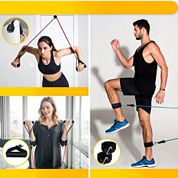 Sada 5 tréningových expanderov s rúčkami TB2, odpor 5 - 25kg - Náhľad