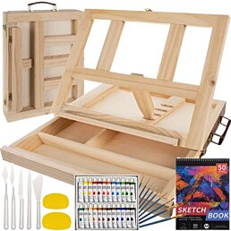 Sada na maľovanie v drevennom kufríku, Woodie - 43 ks